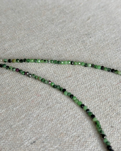 Ruby Zoisite And Rhodonite Beaded Necklace