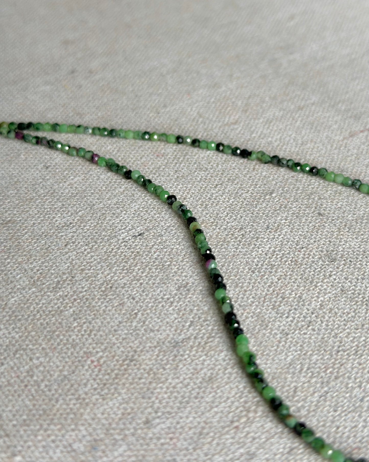 Ruby Zoisite And Rhodonite Beaded Necklace