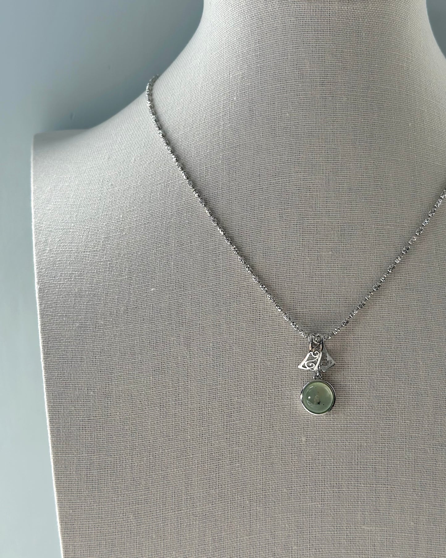 Prehnite Sterling Silver Pendant