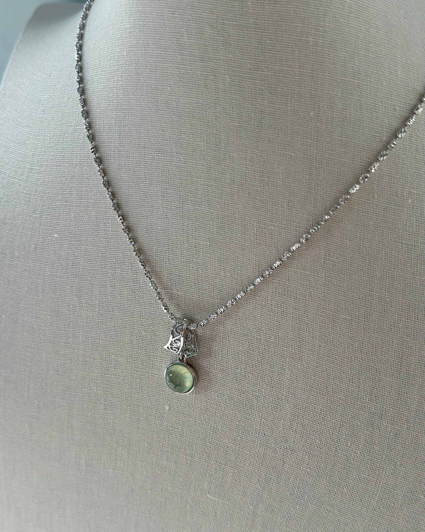 Prehnite Sterling Silver Pendant