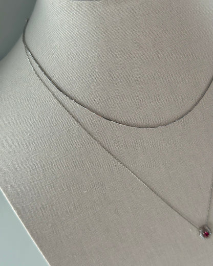 Ruby And Natural Diamond Horseshoe Platinum Necklace