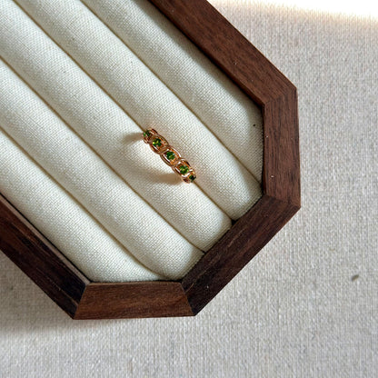 CHRISTMAS SET (2 ITEMS) Peridot Bracelet & Diopside Rose Gold-plated Ring