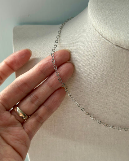 Oval Cable Chain Sterling Silver Necklace