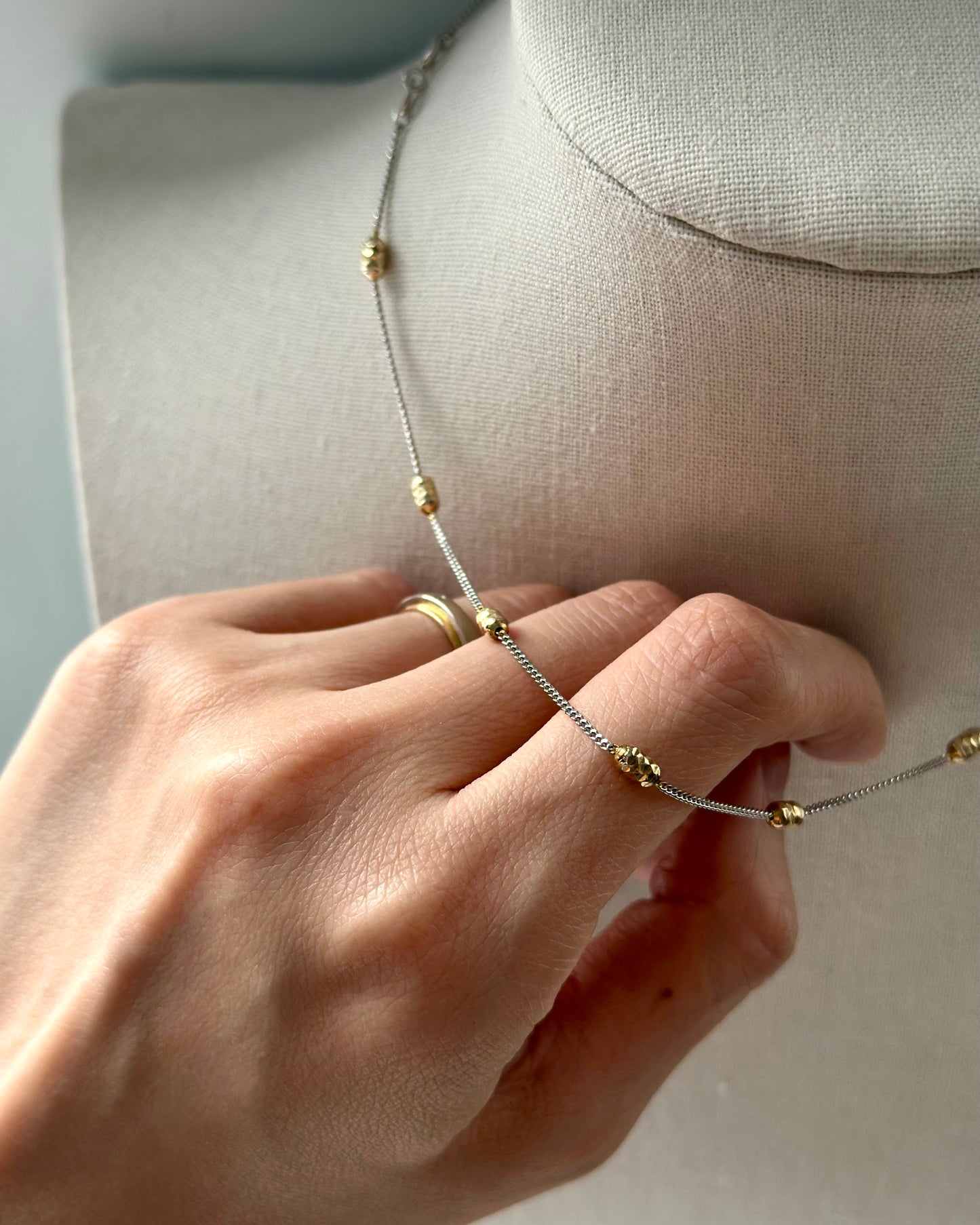 Satellite Beaded Sterling Silver Necklace