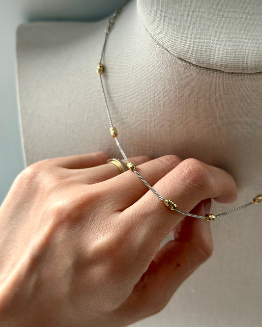 Satellite Beaded Sterling Silver Necklace