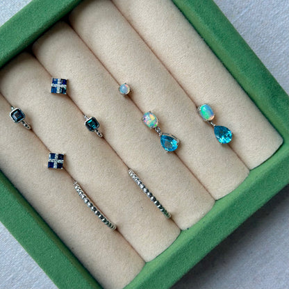 Topaz Sterling Silver Ear Hoop