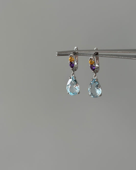 Topaz And Citrine Mixed Amethyst Earring