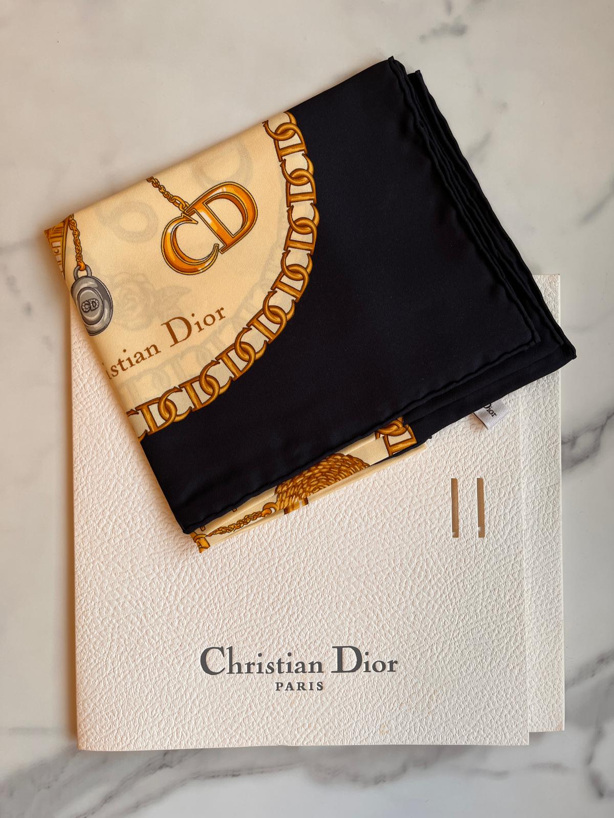 Christian Dior Charms & Chains Printed Vintage Scarf