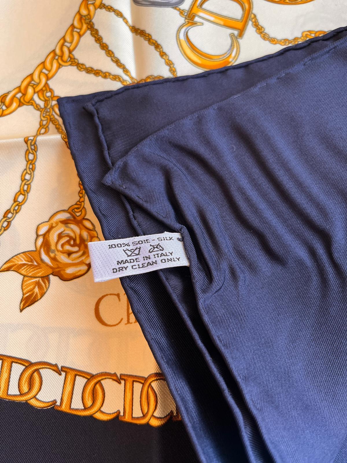 Christian Dior Charms & Chains Printed Vintage Scarf