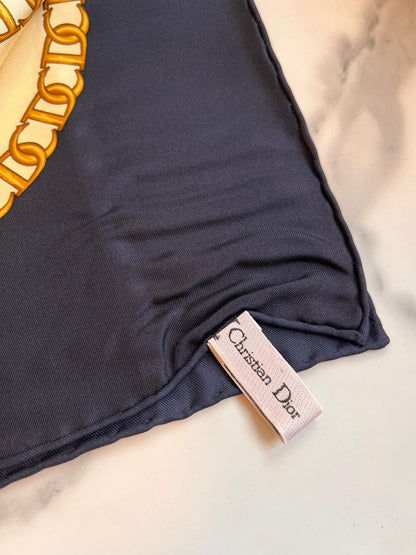 Christian Dior Charms & Chains Printed Vintage Scarf