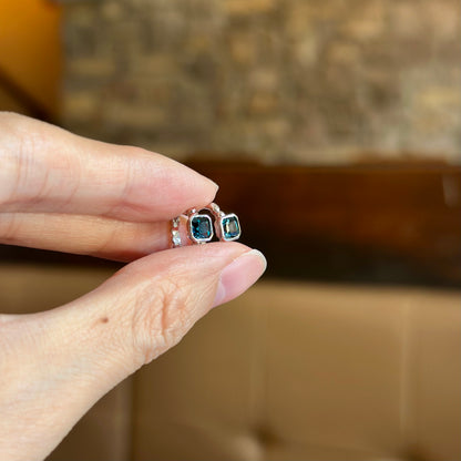 Topaz Sterling Silver Ear Hoop