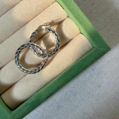Italian Sterling Silver Weave Ear Hoop