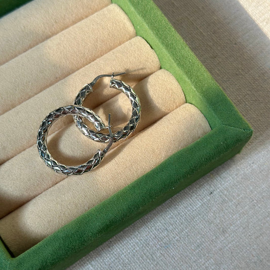 Italian Sterling Silver Weave Ear Hoop