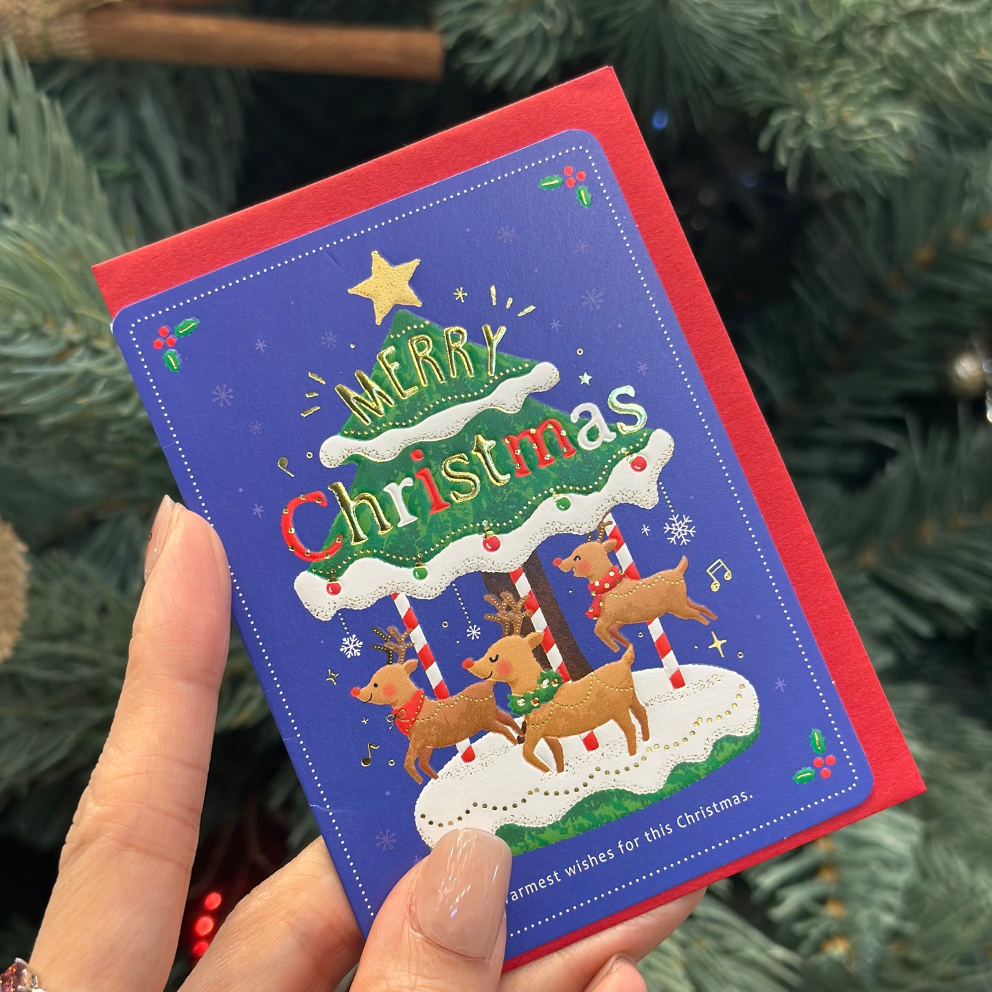 CHRISTMAS CARD Merry Go Round (Made in Taiwan)