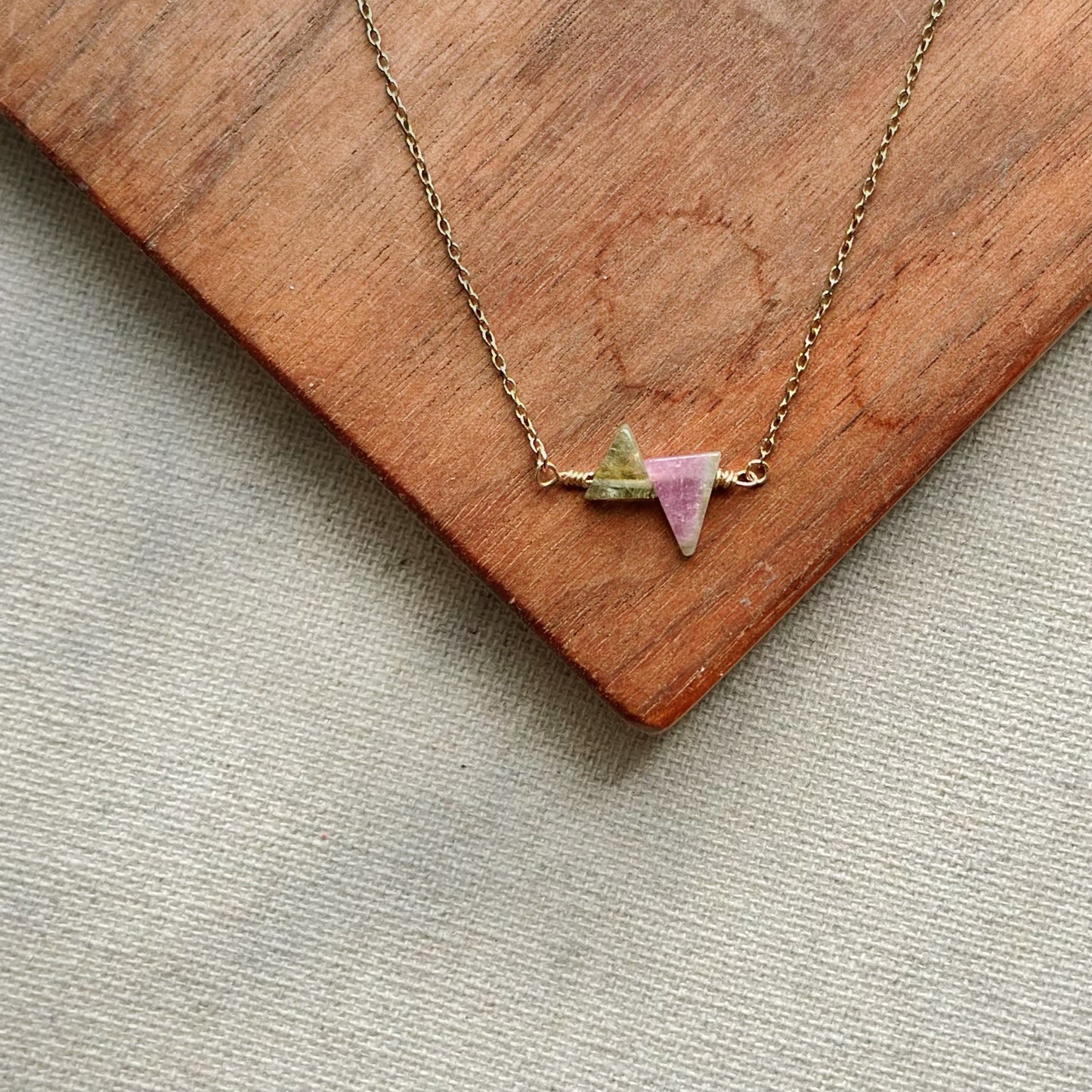 Watermelon Tourmaline 14K Gold-filled Necklace