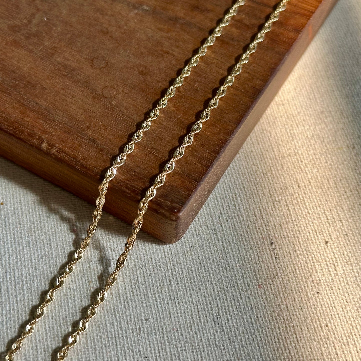 10K Solid Real Gold Rope Chain Necklace