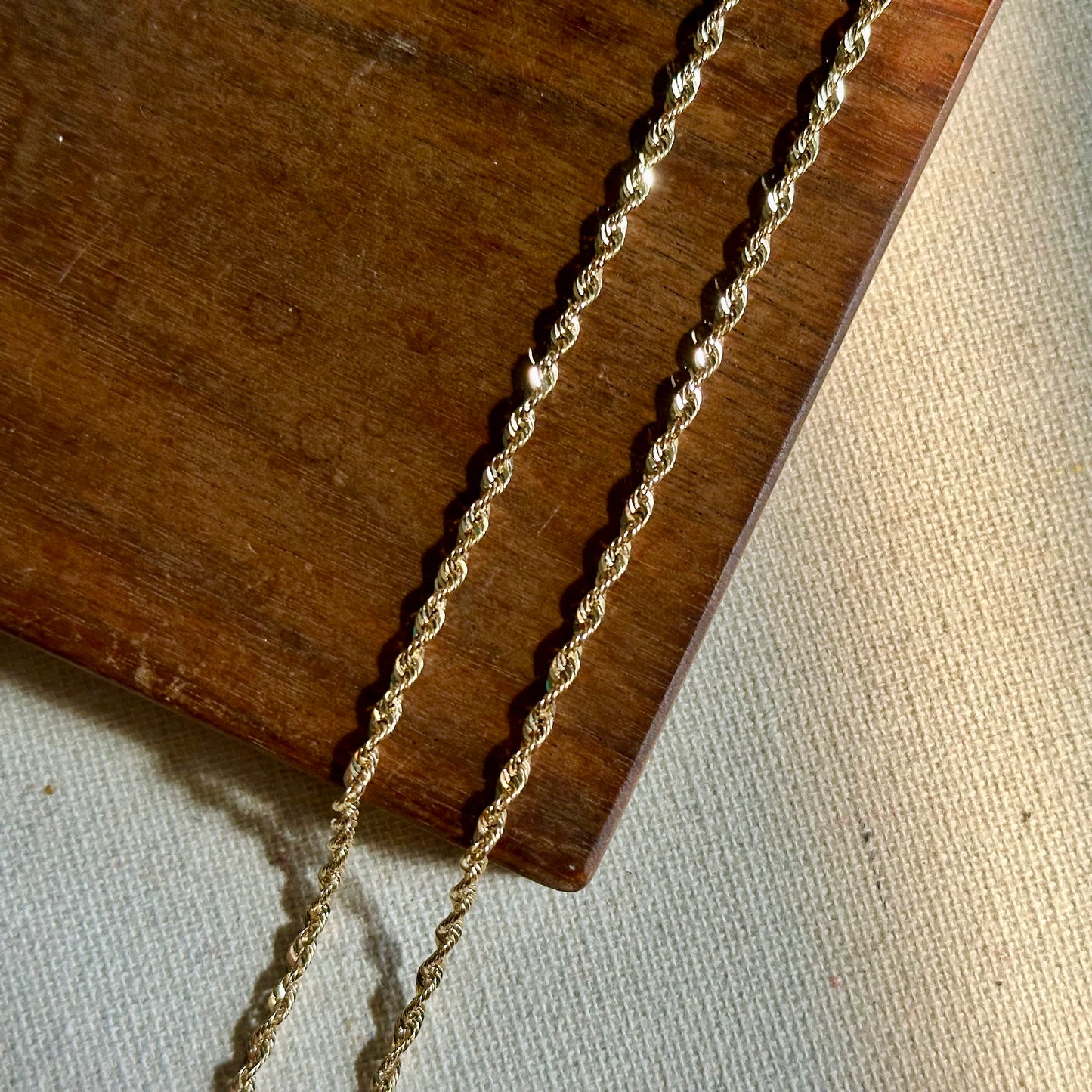 10K Solid Real Gold Rope Chain Necklace