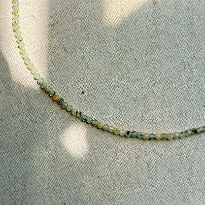 Prehnite Beaded And Baroque Freshwater Pearl Necklace