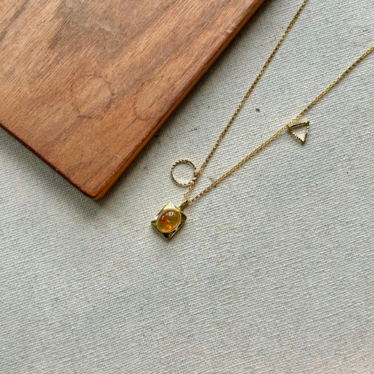 Amber Geometric 14K Gold-Filled Necklace