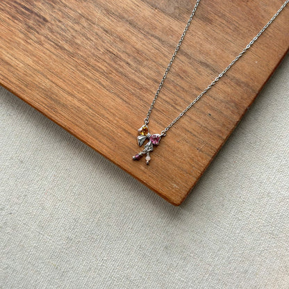 Tourmaline Bow Sterling Silver Necklace
