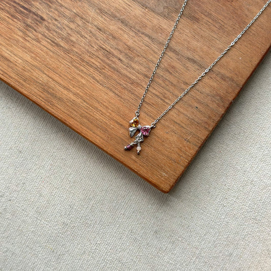 Tourmaline Bow Sterling Silver Necklace