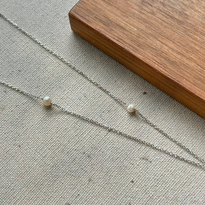 Ruby And Freshwater Pearl Sterling Silver Necklace