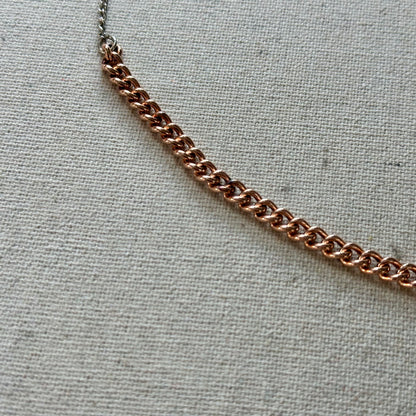 Rose Gold-plated Italian Sterling Silver Asymmetric Necklace