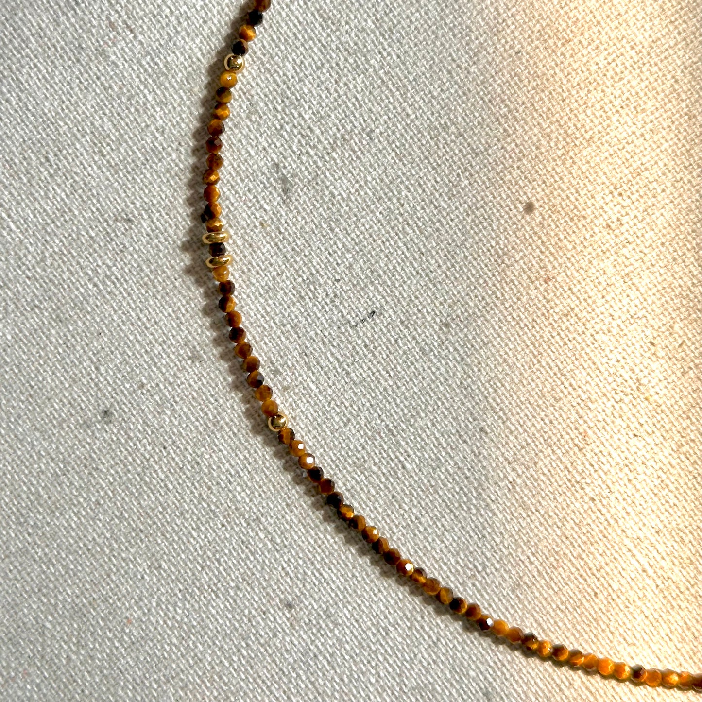 Tiger Eye Beaded And Freshwater Pearl Necklace