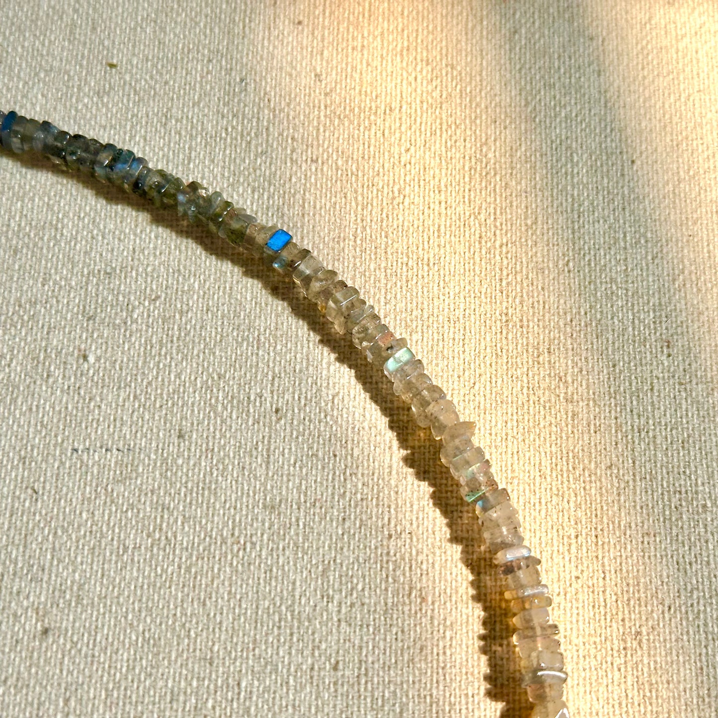 Labradorite Beaded And Moonstone Necklace