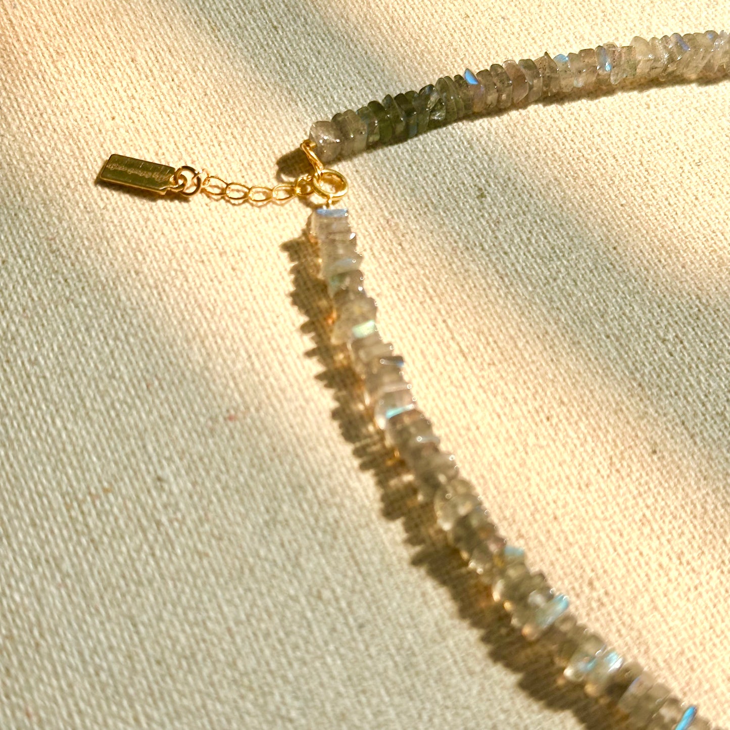 Labradorite Beaded And Moonstone Necklace