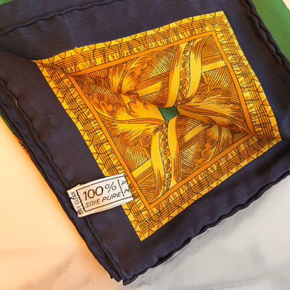 CELINE PARIS Vintage Green Printed Scarf