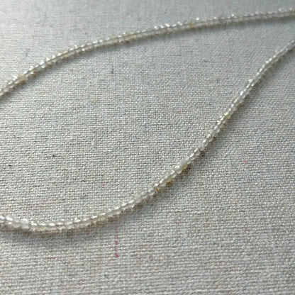 Golden Rutilated Quartz Beaded And Herkimer Diamond Necklace