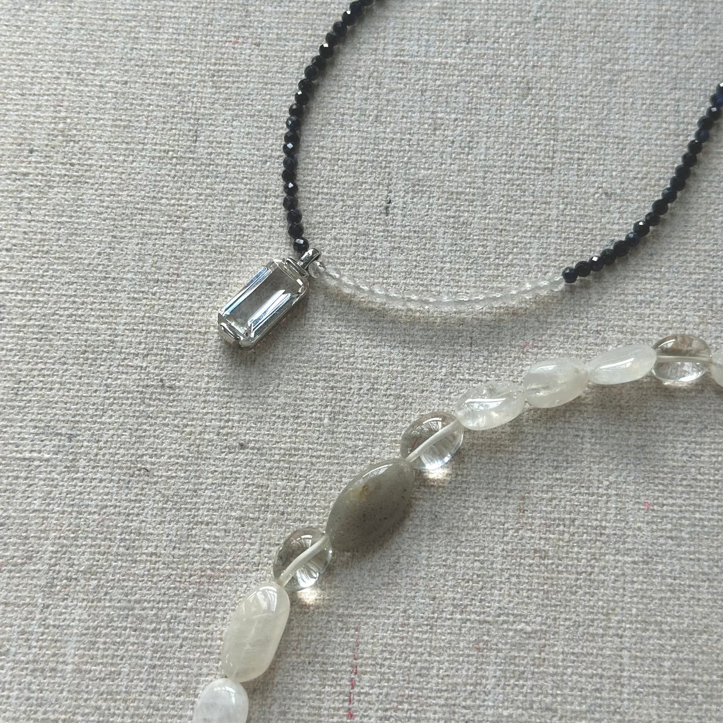 Labradorite Mixed Moonstone And Lemon Quartz Beaded Necklace