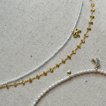 Freshwater Pearl Beaded And Moonstone Necklace