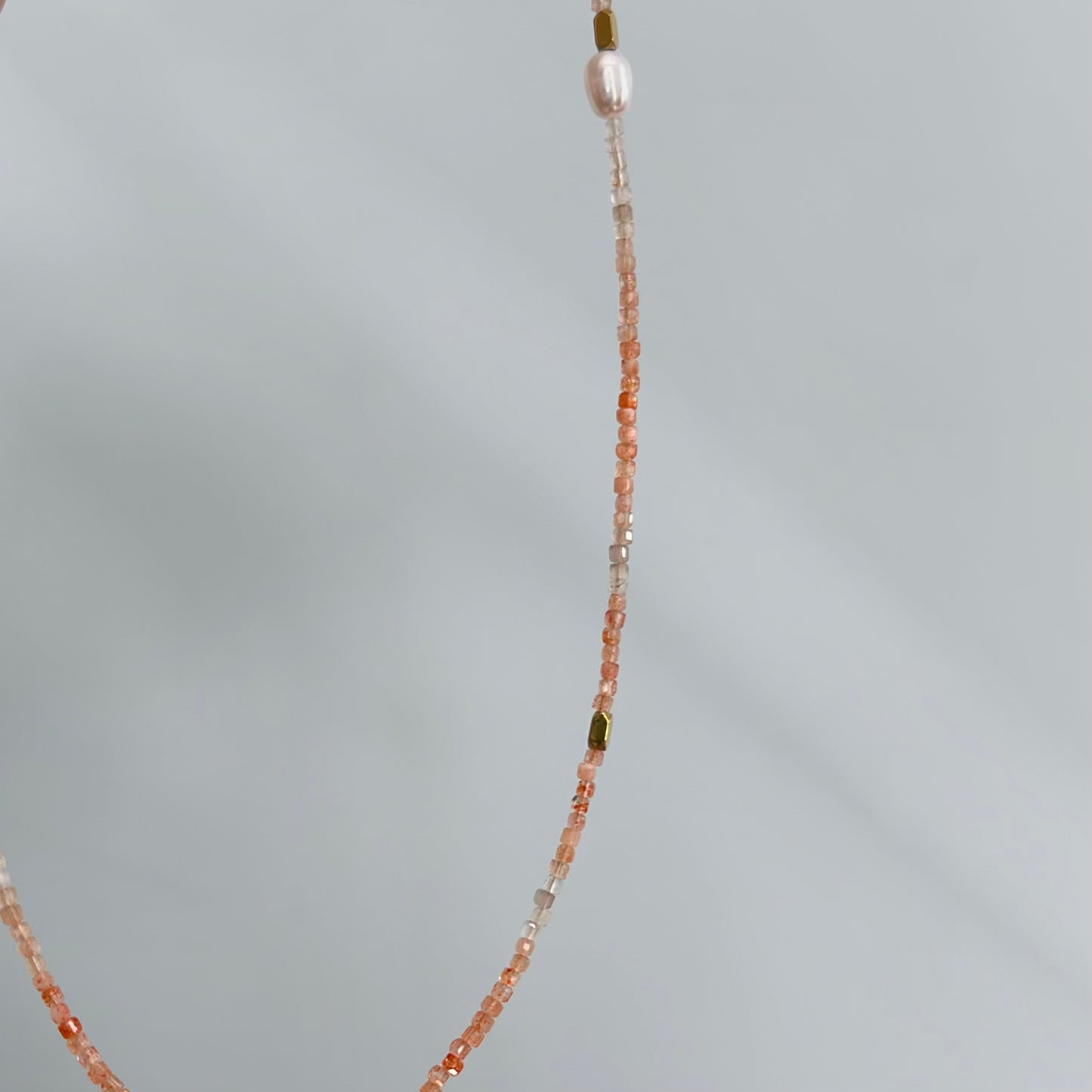 Strawberry Quartz And Freshwater Pearl Beaded Necklace