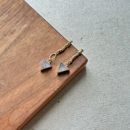 Druzy Triangle Gold-plated Earring