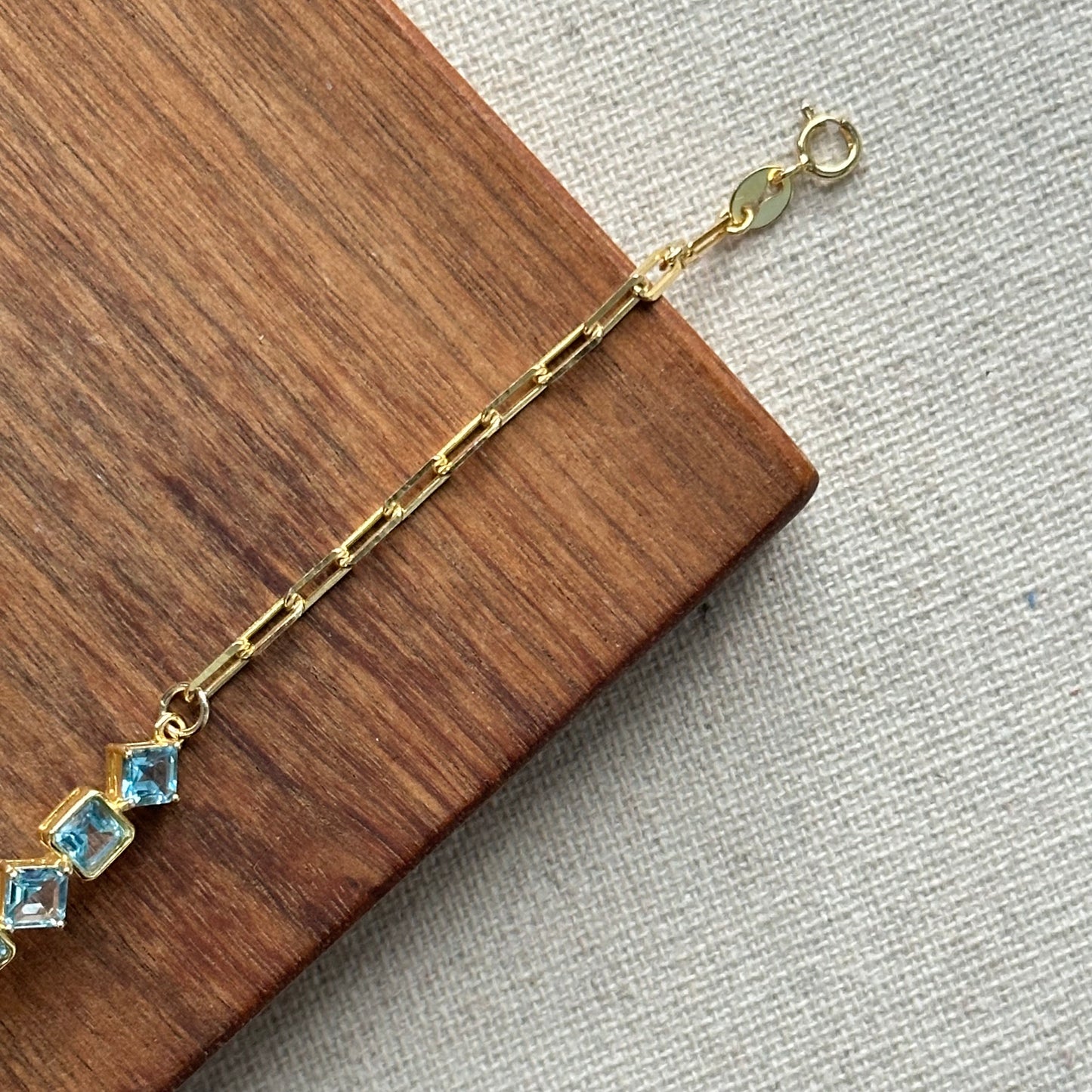 Topaz Square Gold-plated Bracelet