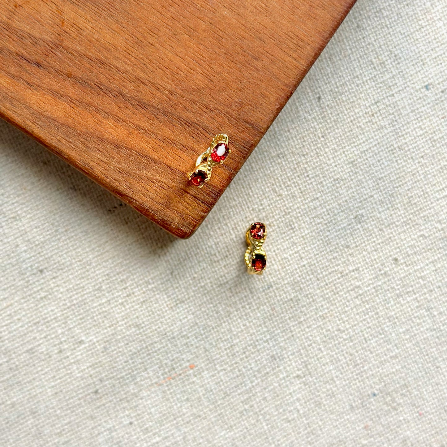 Garnet Gold-plated Ear Cuff