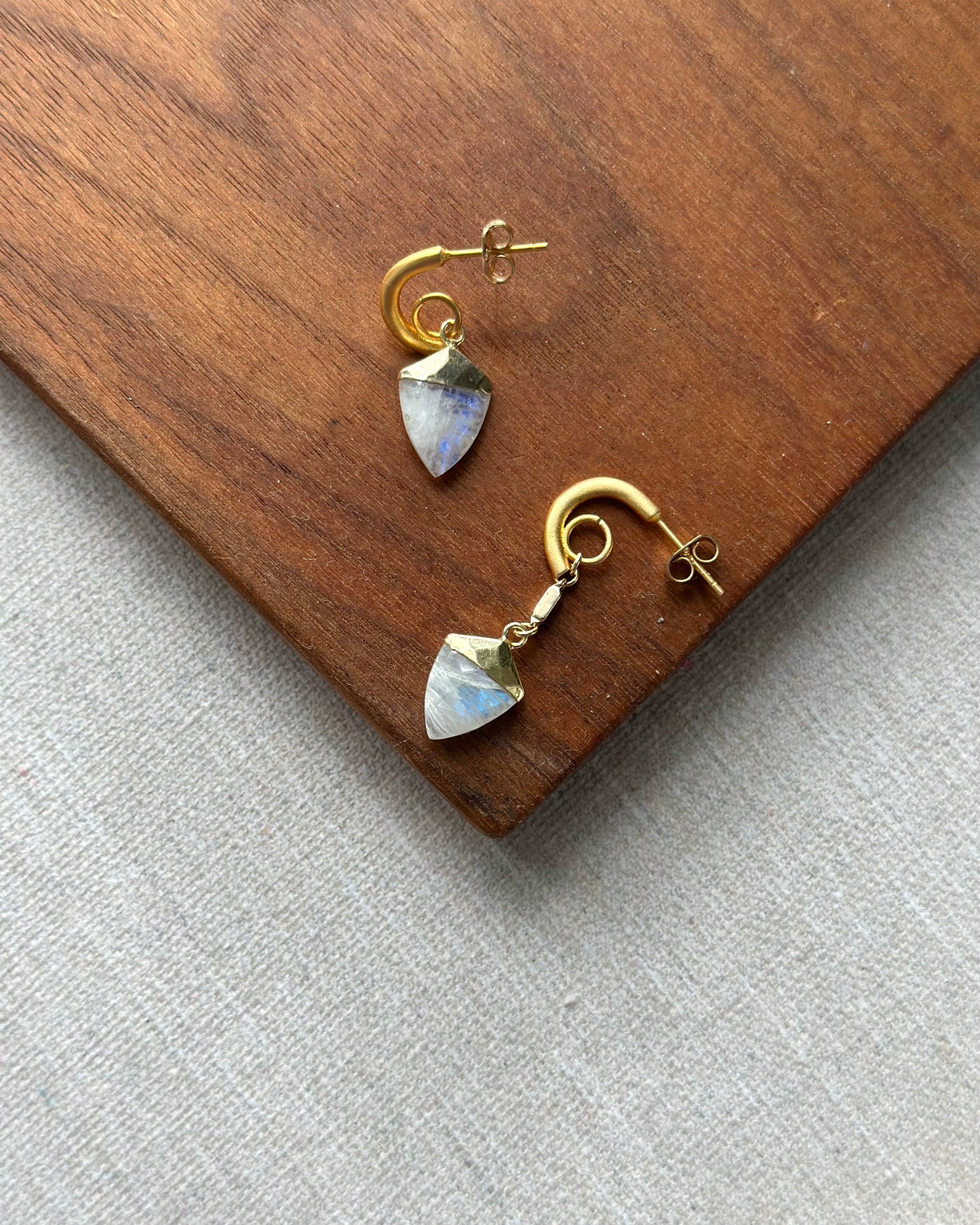 Moonstone Gold-plated Ear Hoop