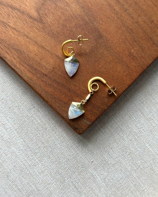 Moonstone Gold-plated Ear Hoop