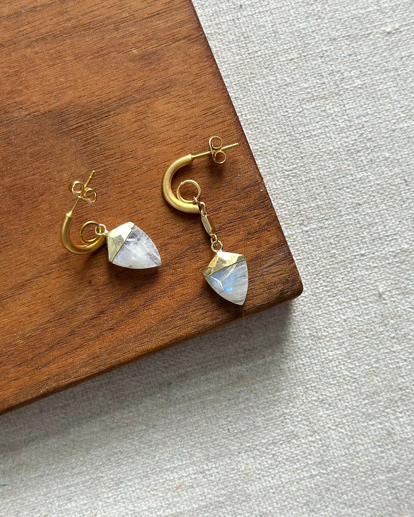 Moonstone Gold-plated Ear Hoop