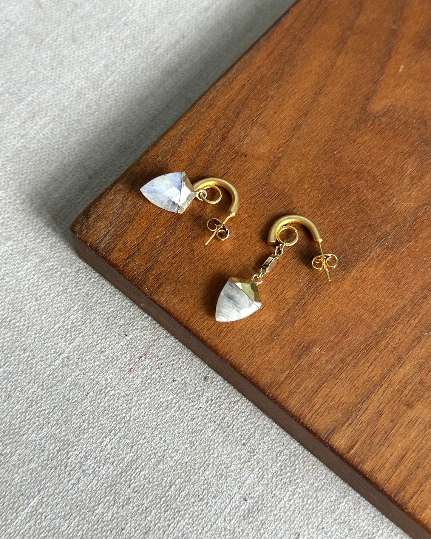 Moonstone Gold-plated Ear Hoop