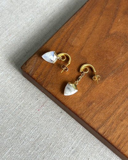 Moonstone Gold-plated Ear Hoop
