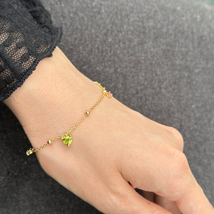 Mixed Stones Gold-plated Bracelet