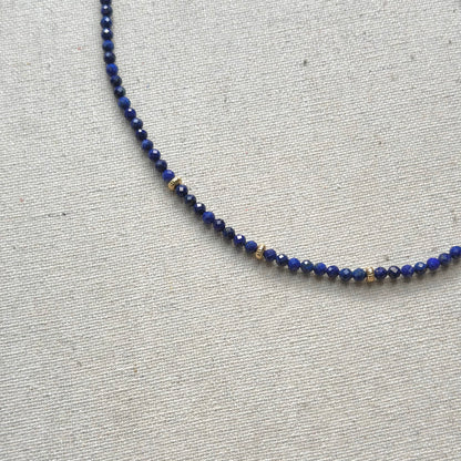 Lapis And Moonstone Beaded Necklace