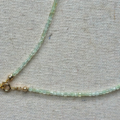 Prehnite And Green Onyx Asymmetric Beaded Necklace
