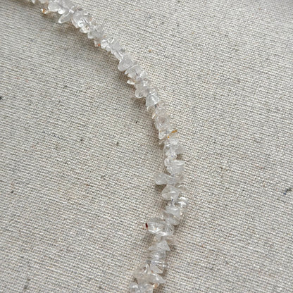Clear Quartz And Amethyst Beaded Heart Necklace