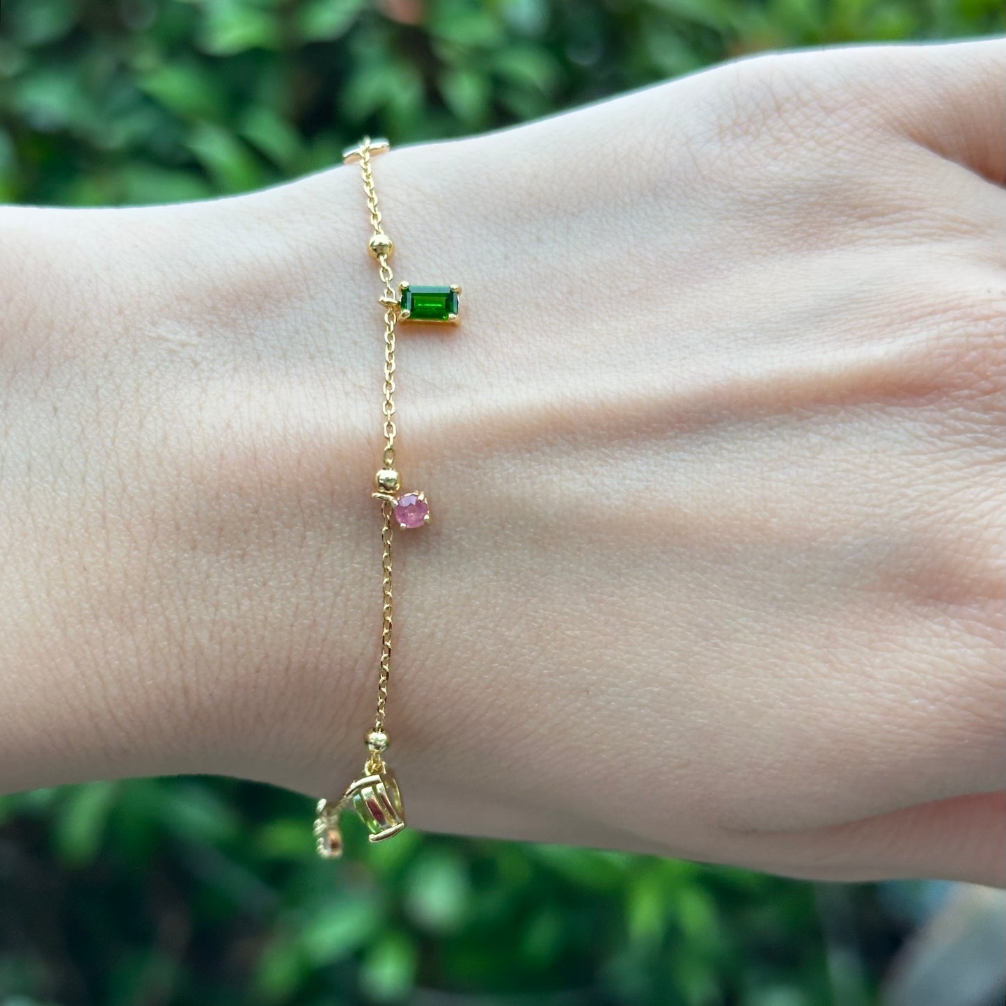 Mixed Stones Gold-plated Bracelet