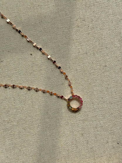 Tourmaline Ring Rose Gold-plated Necklace