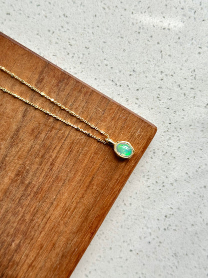 Opal Dotty Chain Gold-plated Necklace